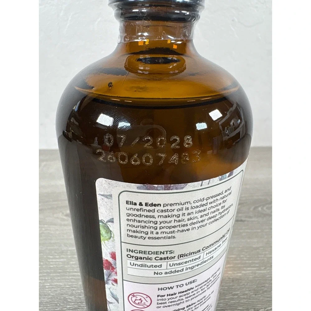 Ella & Eden Organic Castor Oil 16oz Cold Pressed Hexane Free Hair Skin Nails